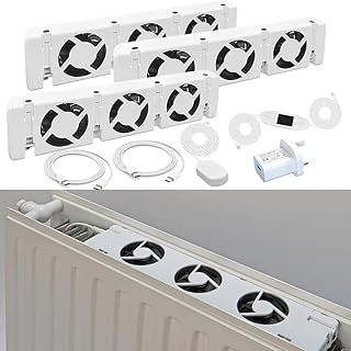 Radiator Fan, 3.0 Radiator Fan Smart Radiator Booster Extension Set Ventilator Fan, Heater Booster For Underheaters And Radiators( for TRIO set)