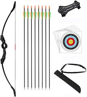 Outdoor Youth Recurve Bow and Arrow Set with Quiver Children Junior Archery Beginner Longbow Training for Teen Teams Game Gift