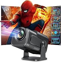Mini Projector Portable 4K with WiFi 6 and Bluetooth, 4K 1080P Support Portable Projector 180° Rotatable 130'' Screen Movie Auto Keystone Home Projector for Phone/TV Stick/Laptop(Black)