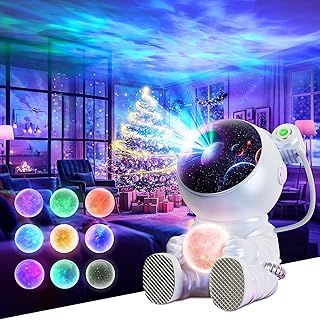 Astronaut Galaxy Projector 2.0, Star Projector with Timer and Remote, Galaxy Projector with Moon Lamp, LED Nebula Night Light for Kids, Adults, Room Decor, Gift (Silver)