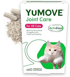YuMOVE Cat Joint Supplement for Joint Care & Joint Aid, with Glucosamine, Chondroitin & Green Lipped Mussel for Cats of All Ages & Breeds, 60 Capsules
