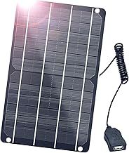 FlexSolar USB Solar Panel, 6W 5V Portable Solar Charger Monocrystalline Waterproof, for Mobile Phone, Power Bank, Fans, Security Cameras, Fishing, Camping, Hiking Outdoor Emergency Power