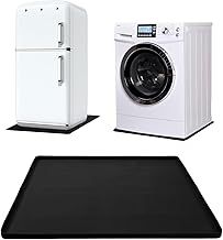 GIONAR Refrigerator Mat, 23.62x23.62 Inch Silicone Fridge Mat with 0.8Inch Raised Edge, Anti-Slip, Waterproof Under Fridge Protector Multifunctional Mat for Washing Machine and Fridge Floor Protection