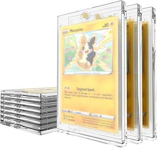 35PT Magnetic Card Holder,Magnetic Trading Card Holders(Box of 10),Game Card Case Hard Protective Game Card Storage Case with UV Protection Transparent