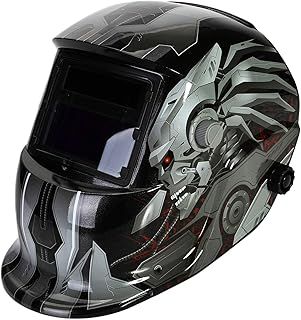 LESOLEIL Welding Mask Auto Darkening, Solar Welding Helmet with 2 ARC Sensors and 2 Replacement Lens Film Adjustable DIN9-13 for MIG TIG ARC Welding