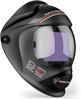 Welding Helmet, Auto Darkening True Color Welding Mask, Solar Powered Large Viewing Welder Mask, 4 Arc Sensor Wide Shade 4~5/9-9/13 Welder Helmet with Replacement Lens for TIG, MIG, Arc Weld Grinding