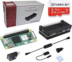 TurboBit Raspberry Pi Zero 2 W Pre Soldered Headers Starter Kit, Zero 2 W Aluminum Case, 20Pin GPIO Header, OTG Cable, MicroUSB Switch Cable, MicroUSB to OTG Cable, HDMI Adapter
