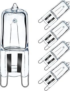 G9 Halogen Light Bulbs 230V 25W 2800K Warm White Clear G9 Capsule Bulb Dimmable, 5 Pack