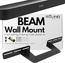 Soundbass Soundbar Mount For Sonos Beam Compatible with Generation 1 & 2 Sonos Beam Sound Bar Includes All Necessary Mounting Hardware, Mounts Bracket, Black