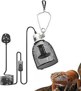 Reptile Heat Lamp Dome Light Fixture 160W, Heat Lamp Holder E27 with 1 Ceramic Heat Bulb 100w, Anti-hot Tortoise Heat Lamp with Clip for Puppies, Chicks, Bearded Dragon, Lizard, Tortoise