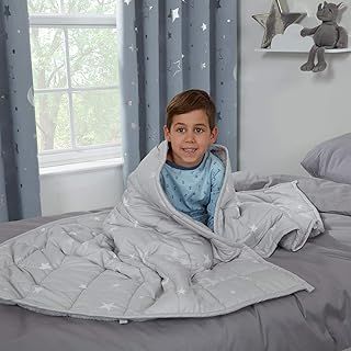 Dreamscene Star Teddy Fleece Weighted Blanket, Soft Fluffy Quilted Throw, Silver Grey, 100 x 150cm - 3kg(Disclaimer: Only suitable for age 3+ years)