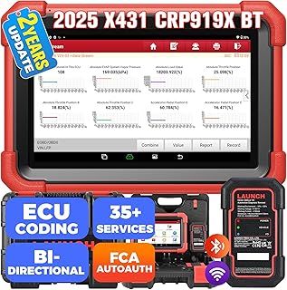LAUNCH X431 CRP919XBT Elite OBD2 Scanner, 2025 Wireless Bidirectional Scan Tool, ECU Coding, FCA AutoAuth, 2 Years Free Update, V.A.G Guided, 35+ Services, All System Diagnostic Scanner, CANFD DoIP