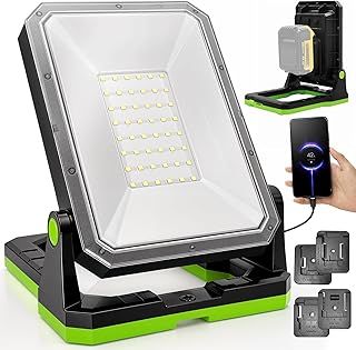 Sylstar Work Light Magnetic, 30W 3000LM Cordless Rechargeable LED Work Light Compatible with DEWALT, Milwaukee, Makita, Black&Decker, PorterCable, Stanley 18-20V Power Tool Battery(Light Only)