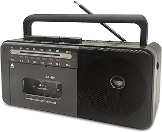 CTDZLED Cassette Player Bluetooth Boombox, Tape Recorder AM/FM/SW Radio Stereo Tape Player/Recorder with Big Speaker and Earphone Jack, USB/TF/MP3 Tape Player AC Powered or Battery Operated