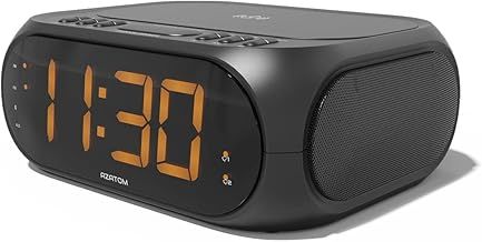 Homehub Compact Clock Radio Alarm with Bluetooth and QI Wireless rapid phone charger (Black)