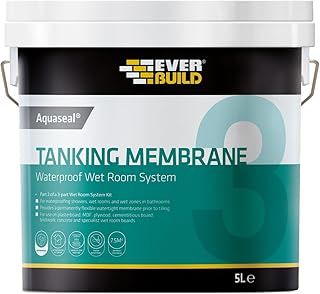 Everbuild Aquaseal Waterproof Tanking Membrane – Flexible – Waterproof – Easy To Apply – Internal And External – Blue – 5 Litre