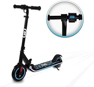 Gift Gadgets X1 Electric Scooter for Kids LED Rainbow Lights & Display, 150w 3 Speed Mode Up to 9.9Mph Folding & Adjustable For ages 6-12 Years Old (Black)