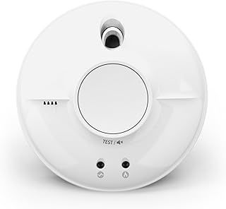 FireAngel Mains Smoke Alarm - SW1-R Mains Powered Optical Smoke Detector with Backup Battery - Wired, Interlinked Smoke Alarms for Home with Test Button and LED Indicators - White