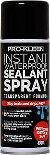 Pro-Kleen Instant Waterproof Sealant Spray - Tough Leak Sealant Spray for Roofs, Pipes, Guttering & More - Transparent & Long-Lasting Formula - Instant Emergency Repair (400ml)