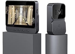 Wireless Doorbell, 1080P Wireless Video Doorbell Camera with 4.3-inch IPS Screen Infrared Night Vision 70° Viewing Angle Wireless Video 2-way Intercom Doorbell USB Charging