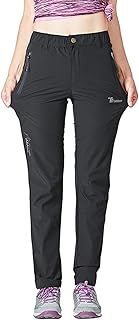 YSENTO Womens Outdoor Walking Hiking Trousers Lightweight Quick Dry Water Resistant Trekking Pants with Zipper Pockets