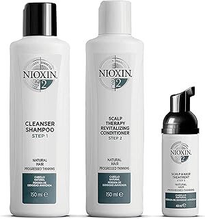 Nioxin 3-Part System | System 2 | Natural Hair with Progressed Thinning Hair Treatment | Scalp Therapy | Hair Thickening Treatment