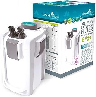 allpondsolutions EF2+ Aquarium External Fish Tank Water Filter with 9w UV Steriliser for Coldwater, Tropical or Marine Aquariums, for Tanks Up to 600 Litres – Includes Filter Media - Full Kit.
