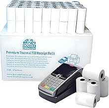 Double Dragon, 57 x 40 mm Premium Thermal Paper Till Receipt Roll for PDQ Credit Card Machine, POS, EPOS [Pack of 100]