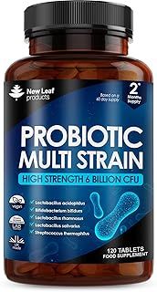 Probiotics for Daily Gut Health - Multi Strain Probiotic Supplements - Acidophilus Tablets High Strength - Digestive & Gut Health Supplements Lactobacillus - Vegan, GMO-Free, Gluten-Free, UK Made