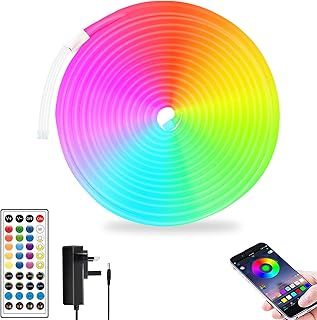 segrass LED neon Lights Strip 5M with Remote,APP Control,24v RGB LED neon Light Strip IP65 Waterproof Flexible Neon LED Strip Lights for Bedroom,Room,Outdoors Decor
