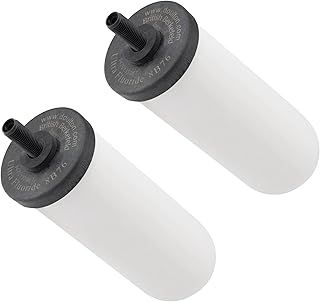 British Berkefeld Water Filter with Activated Carbon - 2 x 7 Ultra Fluoride Ceramic Gravity Filter Cartridge Reduces Contaminants | WRAS Certified Drinking Water Candle Element| 8B76