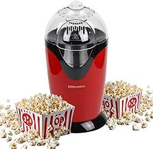 EMtronics Electric Popcorn Maker, Oil Free, Hot Air Popper - Red