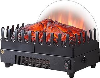 FLAMME 16" Basket Fire Glowing Logs and Flame Effect With Heater