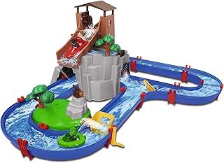Aquaplay Mountain Lake Water Table Play Set with Multi-Level Boat Slide, Outdoor Garden Toy Suitable for Ages 3+