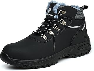 DRECAGE Safety Boots for Womens Mens Waterproof Steel Toe Boots Anti Slip Safety Shoes Safety Shoes Trainers,Warm and Comfortable Work Boots
