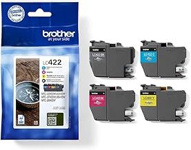 BROTHER Genuine LC-422VAL Black/Cyan/Magenta/Yellow, Multi-Pack, Standard Yield, Includes 4 x Inkjet Cartridges, Genuine Supplies