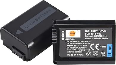 DSTE 2PCS NP-FW50 (1950mAh/7.4V) Battery Compatible for Sony NEX 3/5/7 Series, SLT-A Series, Alpha Series