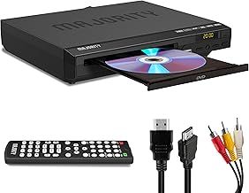 HDMI DVD Player for TV | 1080P Region Free DVD Players for Smart TV | Mini DVD Player with USB, CD & MP3 | HDMI Cable, RCA Cable & Remoted Control Included