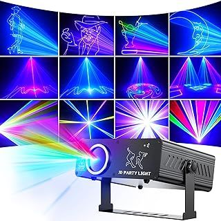Ehaho Party Disco Lights L2700 | 3D RGB Animation Dj Lights with Music Sound Activated | Animation Patterns Support Zoom in and Out | DMX 512 Controller for Party Bar Nightclub Live Show