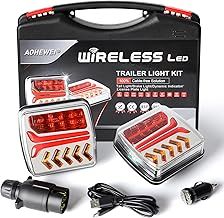 Wireless Trailer Tail Lights LED Magnetic Truck Rear Lights Cable Free 12V ECE Approved with 7 Pin Plug for Trailer, Lorry, Caravan or Truck