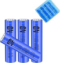 14500 Rechargeable Battery AA, Solar Light Battery, 3.7V 1000mAh Button Top Batteries,flashlights, remote controls, toys, electric shavers, cordless vacuum cleaners 4 Pcs