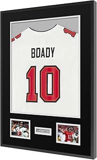 Aluminum Alloy Sports Jersey Display Frame,Football Shirt Frame For Rugby Shirt,Band T-Shirt Shadow Box,DIY Adult Shirt Frame Display Kit (XK-01 black cards + square frame)