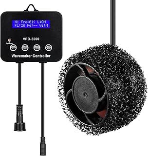 JEREPET 2100GPH 12W Aquarium Wave Maker DC 24V Powerhead with Magnetic Mounting Wavemaker with Controller and LED Display Circulation Pump for 30-60 Gallon Tank