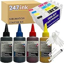247.ink 603XL Sublimation Starter Kit Compatible with Epson Expression XP-2100 XP-2105 XP-2150 XP-2155 XP-3100 XP-3105 XP-3150 XP-3155 XP-4100 XP-4105 XP-4150 XP-4155 Printers (ARC Cartridges)