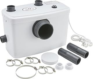 Arebos Small Lifting System, Faecal Macerator Pump 600 Watts 3 Inlets for Toilet, Shower and Basin GS Tested