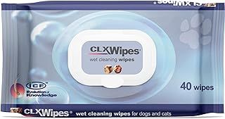 ICF | CLX Cat & Dog Wipes | Antibacterial & Antifungal Cleansing Wipes for Paws, Skin Folds & Ears | Supports Healthy Skin & Odor Control | 40 Count