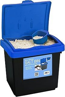 Rock Salt Storage Bin - Grit Spreading Store Plastic Container Box with Scoop for Rock Salt or White Salt for De-icing Paths and Driveways (30 LITRE)