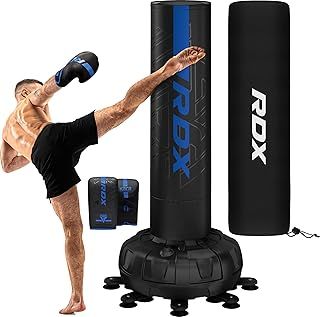 RDX XXL 150KG 6ft Free Standing Punch Bag with Gloves - Heavy Pedestal Bag with Stand for Kickboxing, Boxing, MMA, Muay Thai Karate, Adult Freestanding Bag for Office, Gym Home Fitness Workout