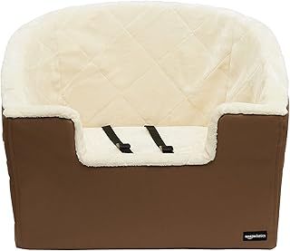 Amazon Basics Dog Car Seat, Pet Car Booster Bucket, Large, Tan, 45.7 x 55.8 x 40.6 cm