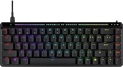 ASUS ROG Falchion Ace HFX 65% Gaming Keyboard, ROG HFX Magnetic Switch, Hall Effect Keyboard,Rapid Trigger, 8000 Hz Polling Rate, Five-Layer Dampening and Silicone Gasket Mount, Touch Panel